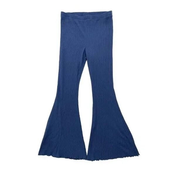 Aerie Blue Waffle Knit Pull On Flare Pants - Picture 6 of 7